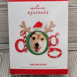 2013 Hallmark Keepsake‎ Darling Doggy Christmas Tree Dog Photo Holder Ornament